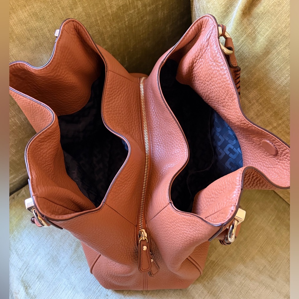 DVF Diane von Furstenberg Brown Leather Shoulder Bag Tote - Picture 3 of 8